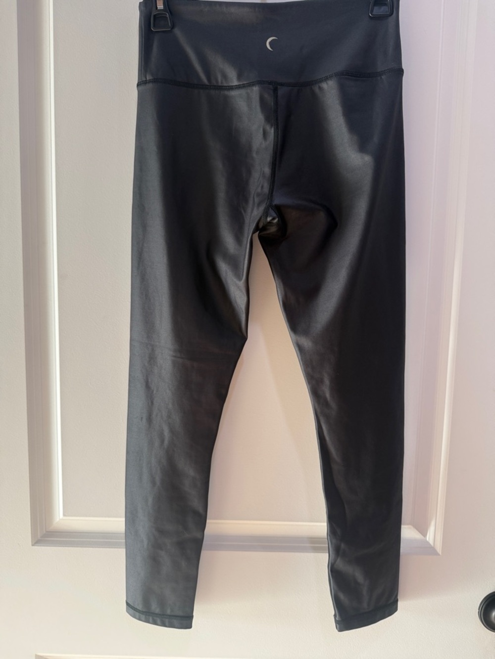 Black Faux Leather Leggings - Women's High-Rise Legging - Picture 6 of 7